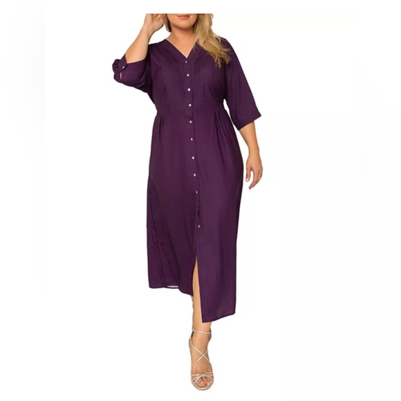 standards & practices Maxi Shirt Dress in deep Purple - Picture 1 of 10
